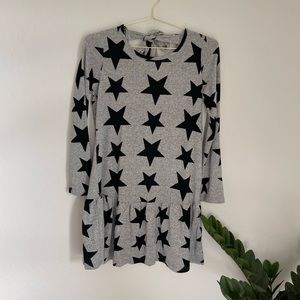 Star Print Long Sleeve Dress Size L